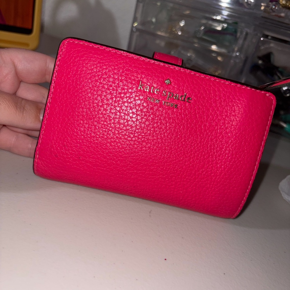 kate spade Hot Pink Pebbled Leather Bifold Wallet